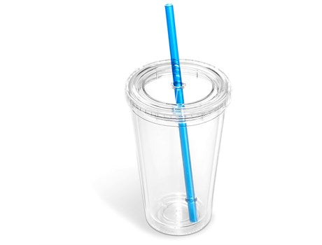Malibu Double-Wall Frosted Straw Tumbler