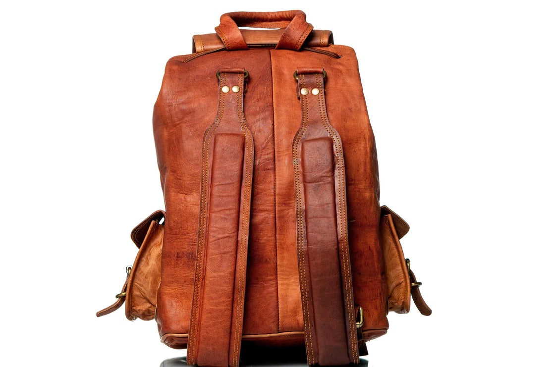 Custom leather backpack